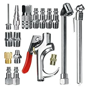 Kit Accessori Compressore ad Aria Compressa 17 pz Raccordi Innesti 1/4