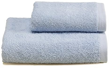 Lisola Set Asciugamani Bagno Viso e Bidet, Coppia Asciugamani Bagno, in Spugna di Cotone 530 gr/mq, 110 x 60 cm + 60 x 40 cm, Morbido al Tatto, Made in Italy, Tinta Unita. Modello: Perla