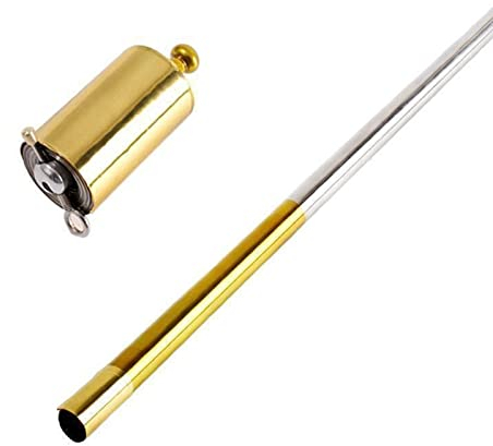 JTBDWOSK Magician Role Play Props, Portable Professional Magic Wand Magic Telescopic Props Funny Staff Magic Canes, Best-Bag Metal Magic Wand,Gold