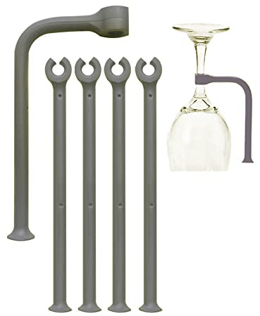 YouU Geschirrspüler Weinglasschutz 17cm Tether Silikon Geschirrspülmaschinenaufsatz (Grau/4 Stück)