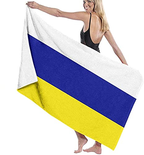 BAAROO Beach Towels Microfiber,Leeds United Tricolour Large Bath Sheet Lightweight Beach Towel Perfect For Family Hotel Travel Swimming F 130CM X 80CM