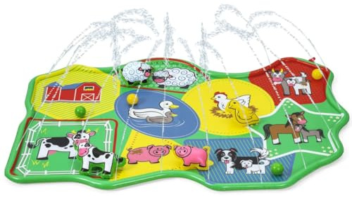 Bestway | Sensory Play Splash Pad, Baby Water and Ball Play Centre, Water Sprinkler with Farm Animal Toys, Ages 1+