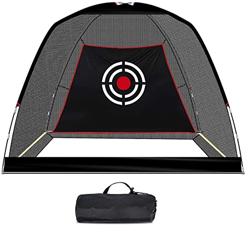 Kapler Golf Übungsnetz 300 x 200 x 180 cm: Großes Golfnetz für Garten & Indoor, Tragbares Schlagnetz mit Glasfaserstangen, Driving & Chipping Training Set