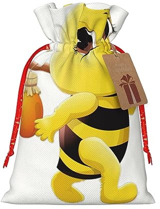 DURAGS Honey Bee1 Geschenktasche mit Kordelzug, schicke Stoff-Geschenktüte für Weihnachten – ideal für jeden Anlass