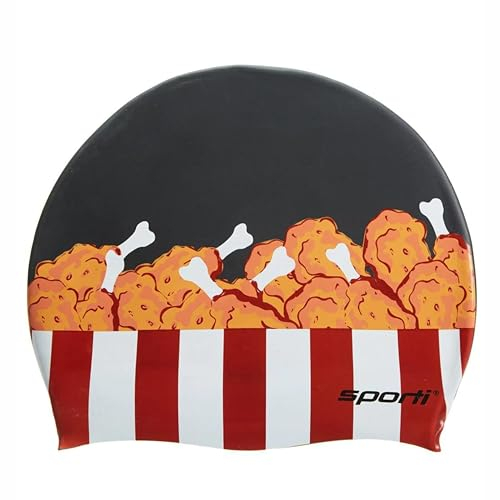 Sporti Silicone Swim Cap for Adult Unisex - Fried Chicken