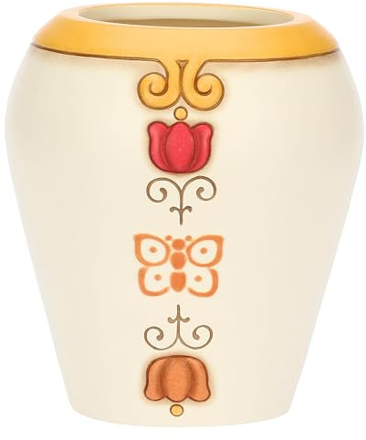 Vaso in ceramica Eolia con farfalla e fiori, medio