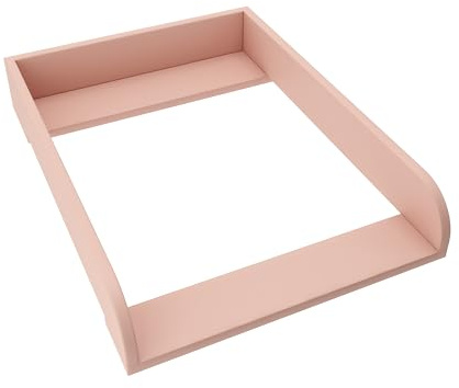 regalik Wickelaufsatz für Hemnes von IKEA für 50 cm Kommoden, Rosa | Abnehmbar Wickelkommode Aufsatz, Wickeltischaufsatz mit Abgerundeten Frontplatten, einfache Montage, pflegeleicht