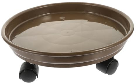 Milisten Carrello con Ruote per Piante Trasportatore per Vasi da Fiori Pallet per Piante da Interno Ed Esterno Supporto per Vasi Rotondi