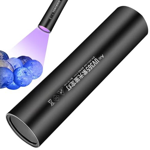 Xasbseulk Lampe de poche UV – Lumière UV 365 nm – Lampe UV rechargeable de type C – Lampe de poche UV LED avec filtre en graphite – Stylo testeur de facture de lumière UV portable multifonction pour
