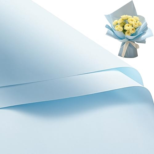 RUSPEPA 20 Blatt Blumenpapier, wasserfestes Geschenkpapier für Blumensträuße, Verpackung für Floristenbedarf für Geburtstage, Partys, Hochzeiten und Bastelarbeiten – Blau