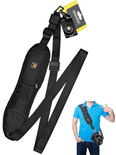 FDCGAS Tracolla Macchina Fotografica,Tracolla Macchina Fotografica,Sgancio Rapido Cinghia Fotocamera in Nylon con Corda di Sicurezza Vite e Borse Appese,Regolabile Tracolla Accessori per DSLR SLR