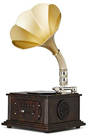WDWDW Mini Vintage Retro Classico Grammofono Fonografo Forma Stereo Speaker Sistema Audio Carillon