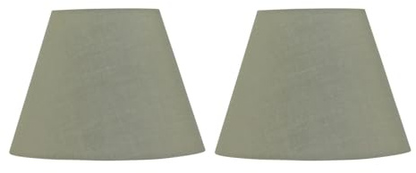 Set of 2 Sage Green Fabric Table Lamp Shades, Lampshade for Table Lamp or Bedside Light, Diameter 20cm