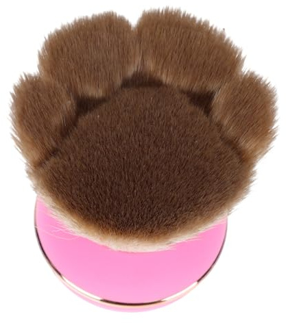 FOMIYES Flauschiger Tragbarer Puder und Rougepinsel mit Abdeckung Kompakt Weicher Make Up Pinsel für Damen zum Verblenden und Fixieren