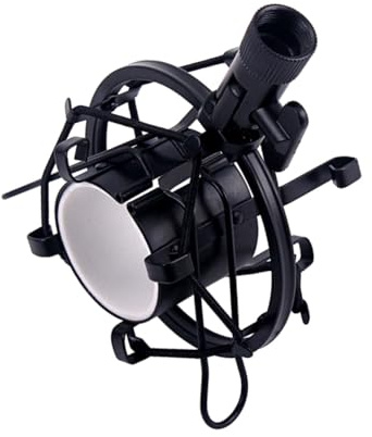 MOTHNUR Soporte Antivibración De Metal Para Micrófono De Condensador Negro Sa18, Suspensión Tipo Araña Compatible Para Estudio De Grabación y Música, Montaje Resistente Para Micrófonos Pc