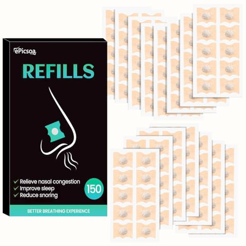 150 Stück Premium Magnetische Nasenpflaster Nachfüllpack, 75-Tage-Pack | Magnet Nasenpflaster, Anti-Schnarch Nasenpflaster Magnet, Langanhaltende Passform, für Sport und Schlaf
