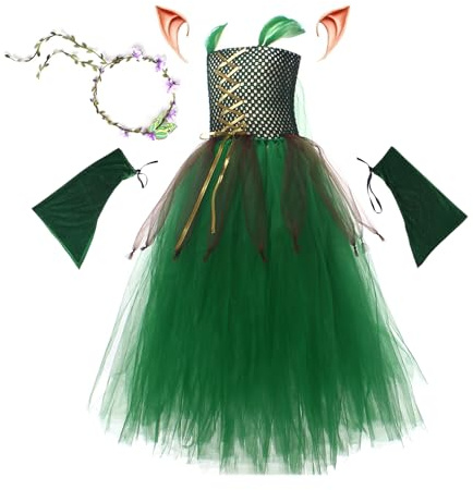 Daooibpa Costumi di Halloween per bambine – Gonne da ballo tutù per bambini – Costumi Cosplay per bambine di 2-10 anni vestire Halloween in maschera Carnevale spettacoli teatrali