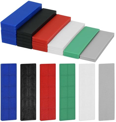 86 stycken avståndshållare plast, 6 tjocklekar avståndshållarset, 100 x 28 mm/4 x 1,1 tum underläggsplattor plast för dörrar, fönster och kakelarbete