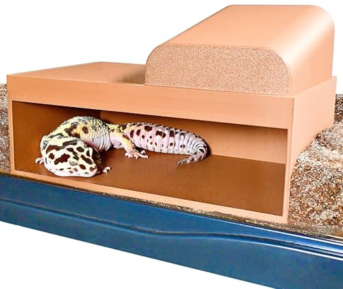 Reptile Humid Hide Viewing Box with Lid | Cave Humidity Hide for Leopard Gecko, Hognose Snake, Corn Snake Reptile Underground Lay Box Hideout Habitat Tank Enrichment | Decor Decoration Accessories