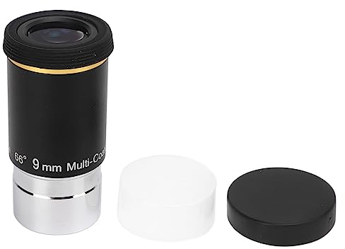 Oculaire pour télescope astronomique de 9 mm, oculaire Grand Angle à 66° de 1,25 Pouce avec revêtement Vert FMC, Conception en Verre Optique à 6 lentilles pour l’Observation des