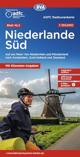 BVA ADFC Radtourenkarte Niederlande Süd, mit Knotenpunkten 1:150.000: reiß- und wetterfest, E-Bike geeignet, GPS-Tracks Download, mit Bett+Bike ... nach Amsterdam, Zuid-Holland und Zeeland