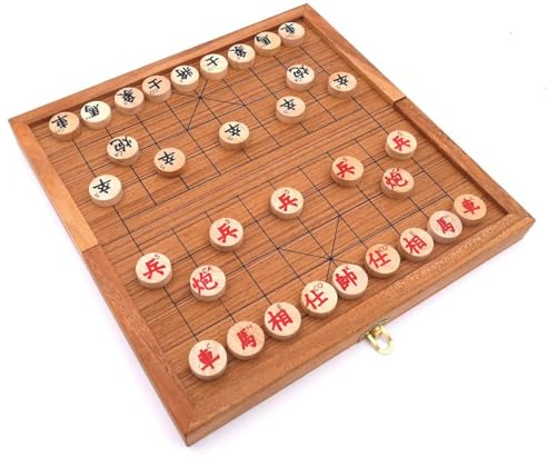 ROMBOL Xiangqi, das chinesische Schachspiel, Schachvariante, Set mit originalen Holzscheiben, Holz