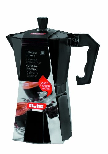 IBILI Bahia Express Moka Pot, Black, 3 Cups, 150 ml, Aluminium