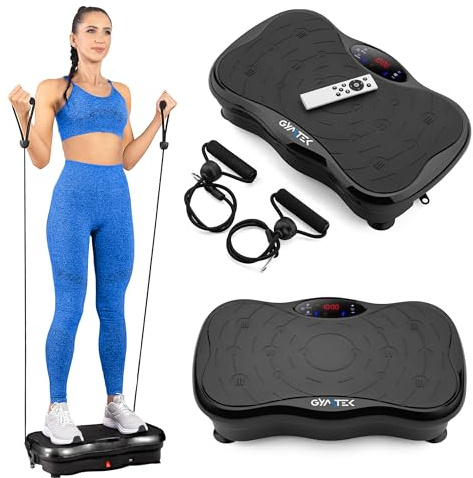 Gymtek Vibrationsplatte - Rüttelplatte Sport für Zuhause – Durchblutungs-Stimulator Beine - Vibrationsboard Ideal für Gewichtsabnahme, Fettverbrennung und Muskelaufbau - Fussmassagegerät