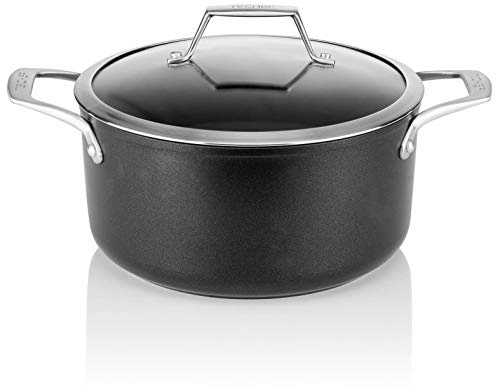 TECHEF - Onyx Collection - 5-quart Soup Pot with Glass Lid, coated with New Teflon Platinum Non-Stick Coating (PFOA Free) (5-quart)