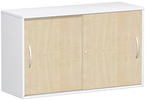 Gera Möbel Schranksystem Flex Anstell-Schiebetürenschrank, Holzdekor, ahorn/weiß, 120 x 42.5 x 72 cm