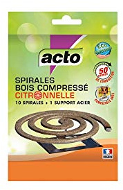 Espirales de Madera Comprimida, La Hierba de Limón, Paquete de 10