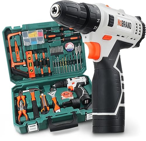 Hi-Spec Werkzeugkoffer mit 12V Akku-Bohrschrauber, 2 Akkus, Bits und Bohrern