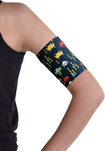 Dia-Band BARN, manschett för Freestyle Libre, Medtronic, Dexcom eller Omnipod blodsockermätare - Återanvändbart huvudband för diabetiker (Junior.XL (21-23 cm))