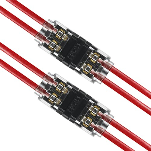 FOCCTS 12 connettori elettrici riutilizzabili, con isolamento forma-H, 2 nuclei per connettore di collegamento a filo 20-22 AWG