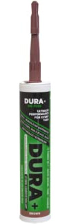 DURA+ All-In-One Hybrid Polymer Adhesive and Sealant: Waterproof, Extreme High Bond Strength, Replaces Silicone, Long-Lasting & Anti-Mould, Superior For Sanitaryware (290ml - Brown)