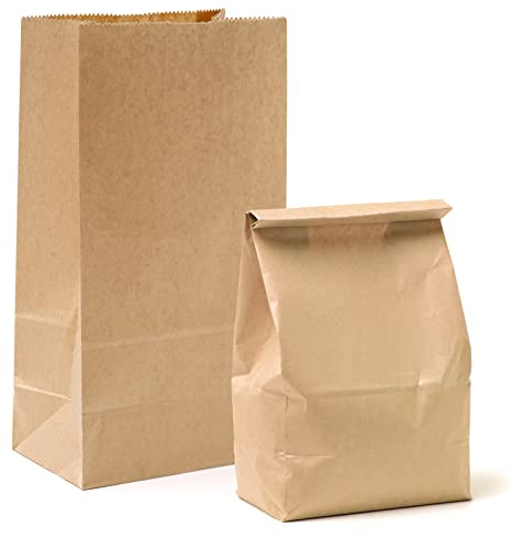 100 Stück Kraftpapiertüten, 21 x 12 x 7 cm Papiertüten braune klein, Geschenktüten Papier, Kraftpapier Brottüten, DIY Bodenbeutel zum befüllen Geschenkverpackung, Adventskalender Kraftpapier tüten