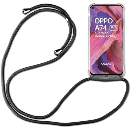betterfon Hülle Kompatibel mit Oppo A54 5G / A74 5G | Handykette Smartphone Halskette Hülle mit Band | Handyhülle mit Kordel zum Umhängen Kompatibel für A54 5G / A74 5G | Schwarz