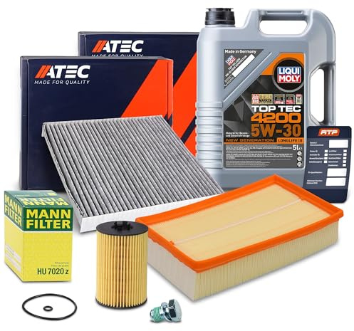 ATEC Germany Inspektionspaket Filterset mit 1x Ölfilter, 1x Luftfilter, 1x | Kompatibel mit: AUDI A3, A3 Cabriolet, A3 Limousine, A3 Sportback, Q2, Q3, Q3 Sportback, TT, TT Roadster, SEAT ATECA, LEON