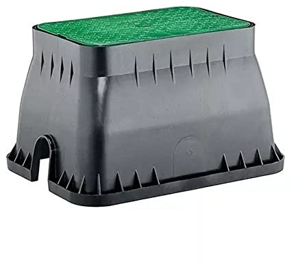 Archetto di irrigazione rettangolare standard [40 x 27 x 30 cm] Corpo in polipropilene nero, resistente alle intemperie e agli urti degli agenti meteorologici. Capacità 4/6 elettrovalvole