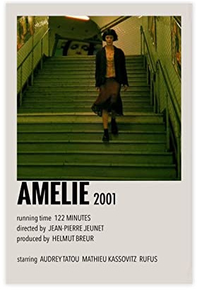HDTS Klassisches Filmposter Amelie, Vintage-Leinwand, Schlafzimmer, Dekoration, Sport, Landschaft, Büro, Raumdekoration, Geschenkrahmen: 30 x 45 cm