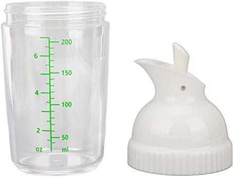 Mezclador de Aderezo Botellas de Coctelera, 200 Ml Coctelera de Aderezo de Ensalada Tarro de Aderezo de Ensalada con Tapa Cocina (Blanco)