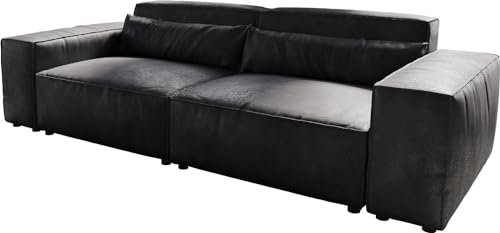 DELIFE Big-Couch Sirpio Lederimitat Vintage Anthrazit 230x95 cm