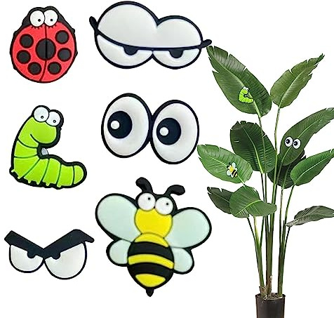 Yajimsa Ojos Plantas,6 imanes Bonitos para decoración Plantas | Accesorios Decorativos para Plantas Interior para Pizarra, refrigerador, Planta en Maceta, Armario, gabinete