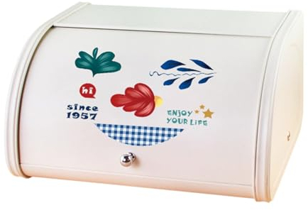 rockible Portapane per Rotoli Organizzazione agricola Portapane Multiuso per Biscotti Prodotti da Forno in Fattoria Caffetteria Panetteria, Reticolo Blu