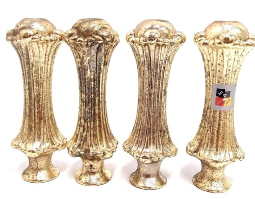 art der zeit Tischbein Guss Gold 205 mm 4X Möbelbein Couchtisch Fußbank Schrank Kommode Regal