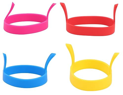 Silicone Egg Fry Mold round Handle Heat Resistant 4 Pack