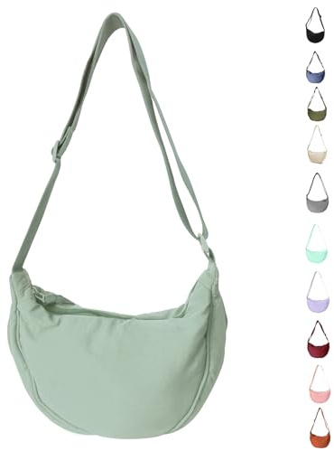 Uwiyo Borsa a Mezzaluna da Donna in Nylon, Borsa a Tracolla Hobos Portatile Con Tracolla Regolabile per Uso Quotidiano