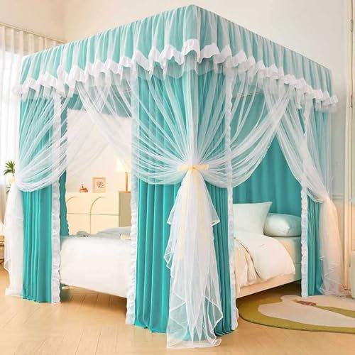 004,200 * 220cm, Bettvorhänge Für Doppelbetten,Betthimmel Mit 4 Eckpfosten Und Süßem Moskitonetz Für Mädchenbetten,Erwachsenenschlafzimmer, Kinderzimmer;Einzel-/Doppel-/Queensize-/Kingsize-Betten