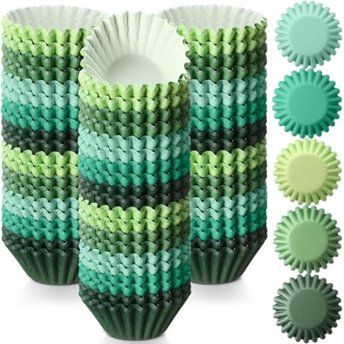 Zonon 1000 pirottini di carta per cupcake, pirottini di carta per cupcake, muffin, per cottura di caramelle (verde, 3,5 x 2 cm, formato mini)