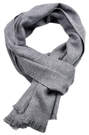 WENH Einfarbig Winter Herren Kaschmir Schal Marine Schwarz Schal Schal for Männer Business Schals Kurze Quaste Weiche Warme Pashmina(Color 2)